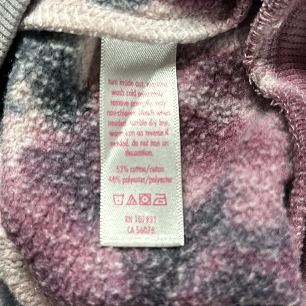 JUSTICE ACTIVE GIRLS PURPLE / PINK TIE DYE CROP ZIP FRONT HOODIE SIZE 8